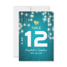 ストリングライト 結婚式 着席案内 テーブルナンバー