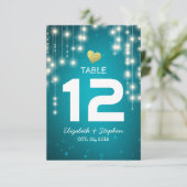 ストリングライト 結婚式 着席案内 テーブルナンバー (スタンド正面)
