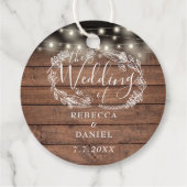 ストリングライト 花 モダン ウッド ウェディング フェイバータグ (裏面)