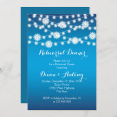 ストリングライト、雪結婚片のリハーサルディナー 招待状 (正面/裏面)