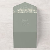 ストリングライト QRコード セージグリーン ウェディング オールインワン招待状 (外側)