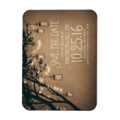 ストリングライトfirefles mason jars日付を保存 マグネット (縦)