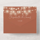 ストリングライトQRコードテラコッタウェディング オールインワン招待状 (裏面)