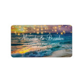 ストリングラエレガントイツサマーサンセットビーチ結婚式 ラベル (正面)