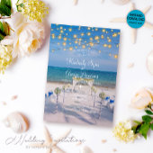 ストリングラエレガントイツサマー海ビーチ結婚式 招待状