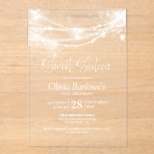 ストリングラエレガントイツスウィート16バースデーパーティー アクリル招待状 (正面)