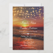 ストリングラエレガントイツフォトサマービーチ結婚式 招待状 (正面)