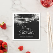 ストリングラエレガントイツブラッククリスマス スタンダードカクテルナプキン (インサイチュ)