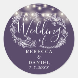 ストリングラエレガントイトフローラパープル結婚ズ ラウンドシール