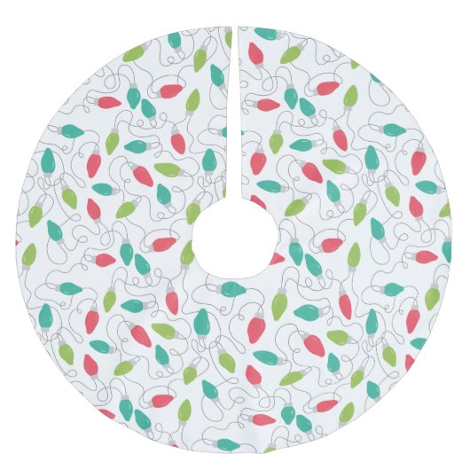 ストリングラカラフルイツクリスマスツリースカート ブラッシュドポリエステルツリースカート (正面)