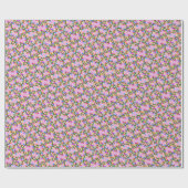 ストリングラカラフルイトかわいいおもしろいピンクパターンベビー ラッピングペーパー (フラット)