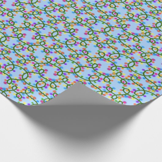 ストリングラカラフルイトかわいいおもしろいブルーパターンベビー ラッピングペーパー (角)