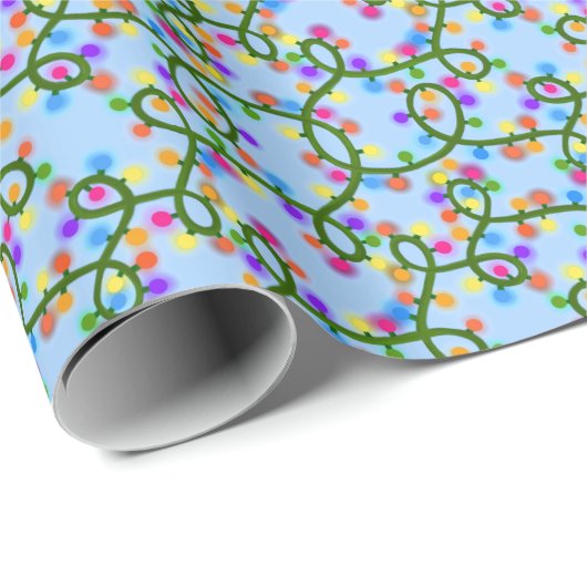 ストリングラカラフルイトかわいいおもしろいブルーパターンベビー ラッピングペーパー (ロールコーナー)