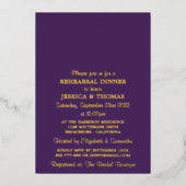 ストリングラモダンイのリハ結婚ーサルディナー実在 箔招待状 (正面)