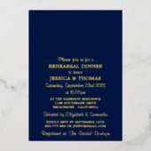 ストリングラモダンイのリハ結婚ーサルディナー実在 箔招待状 (正面)