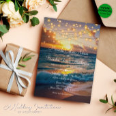 ストリングラモダンイツトロピカルサマービーチ結婚式 招待状