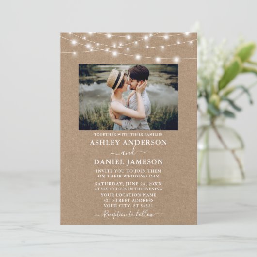 ストリングラモダンイツフォトクラフト結婚ズ 招待状 (スタンド正面)