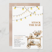 ストリングラモダンイト在庫バーカップルのシャワー 招待状 (正面/裏面)