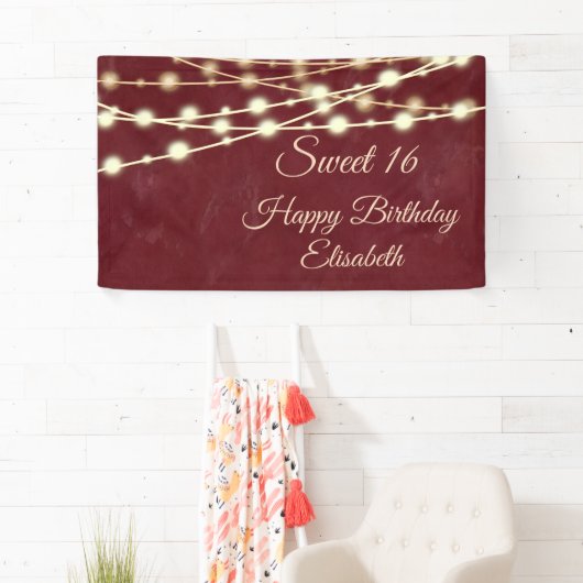 ストリングラモダンイト水の色の甘い16パーティー 横断幕 (インサイチュ)