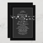 ストリングラモダンイト黒婚約パーティ 招待状 (正面/裏面)