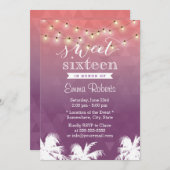 ストリングラモダンイト&パームツリーズスウィート16 招待状 (正面/裏面)