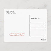 ストリングラモダンイト、レッド&金ゴールド結婚ズ・サンキュー ポストカード (裏面)