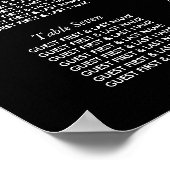 ストリングラモダンイト、白および金ゴールドのシーティングチャート ポスター (角)