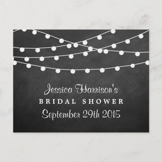 ストリングラモダンイントオンシャルボードブライダルシャワー インビテーションポストカード (正面)