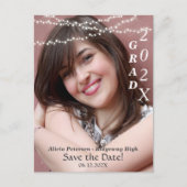 ストリングラ白熱［赤熱］光を放つイトのモダン卒業 案内ポストカード (正面)