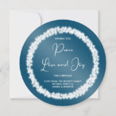 ストリングラ白熱［赤熱］光を放つイトクリスマスリース シーズンカード (正面)