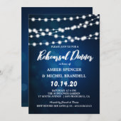 ストリングラ白熱［赤熱］光を放つイト深いブルーリハーサルディナー 招待状 (正面/裏面)