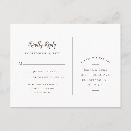 ストリングラ素朴イツウェディングRSVPポストカード インビテーションポストカード (裏面)