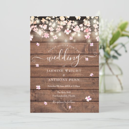 ストリングラ素朴イツウッドブロッサム結婚フローラ 招待状 (スタンド正面)