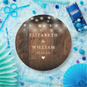 ストリングラ素朴イツウッドボホバ結婚ンズ ペーパープレート (パーティー)