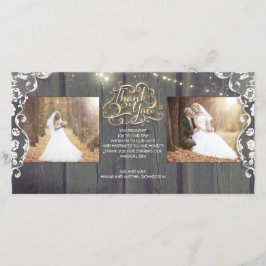 ストリングラ素朴イツウッドレース結婚の感謝 サンキューカード