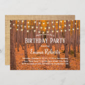 ストリングラ素朴イツオータムウッズ誕生日パーティー 招待状 (正面/裏面)