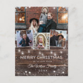 ストリングラ素朴イツスノークリスマスフォトホリデー インビテーションポストカード (正面)