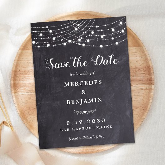 ストリングラ素朴イツチャックボード石板結婚ズ救の インビテーションポストカード