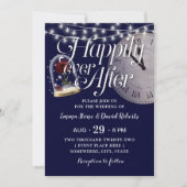 ストリングラ素朴イツネイビーブルーフェアユタレ結婚ーズ 招待状 (正面)