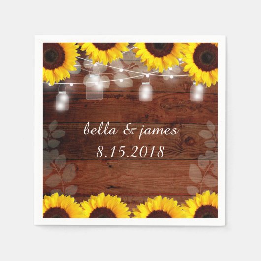 ストリングラ素朴イツヒマワリ紙ナプキンス スタンダードカクテルナプキン (正面)