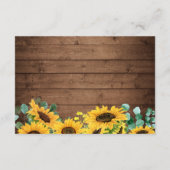 ストリングラ素朴イツヒマワリ結婚の詳細 エンクロージャーカード (裏面)