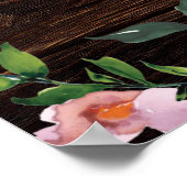 ストリングラ素朴イツブルゴーニュフローラの結婚サイン ポスター (角)