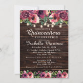 ストリングラ素朴イツブルゴーニュフローラキンセアニラ 招待状 (正面)