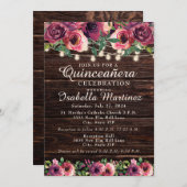 ストリングラ素朴イツブルゴーニュフローラキンセアニラ 招待状 (正面/裏面)