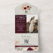 ストリングラ素朴イツブルゴーニュ結婚ーズ オールインワン招待状 (内側)