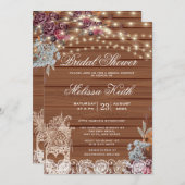 ストリングラ素朴イツベビーズブレスブライダルシャワー 招待状 (正面/裏面)