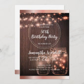 ストリングラ素朴イツメイスンジャーズ金属バラ金ゴールド 招待状 (正面/裏面)