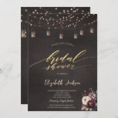 ストリングラ素朴イツメイスンジャーバラブライダルシャワー 招待状 (正面/裏面)