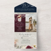 ストリングラ素朴イツメイスンジャールブルゴーニュ結婚ズ オールインワン招待状 (内側)