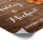 ストリングラ素朴イツメイスンジャー秋の結婚式標識 ポスター (角)